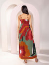 Autumn Printed Strappy Maxi Dress