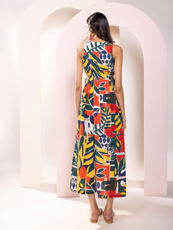 Willow Printed Strappy Midi Dress