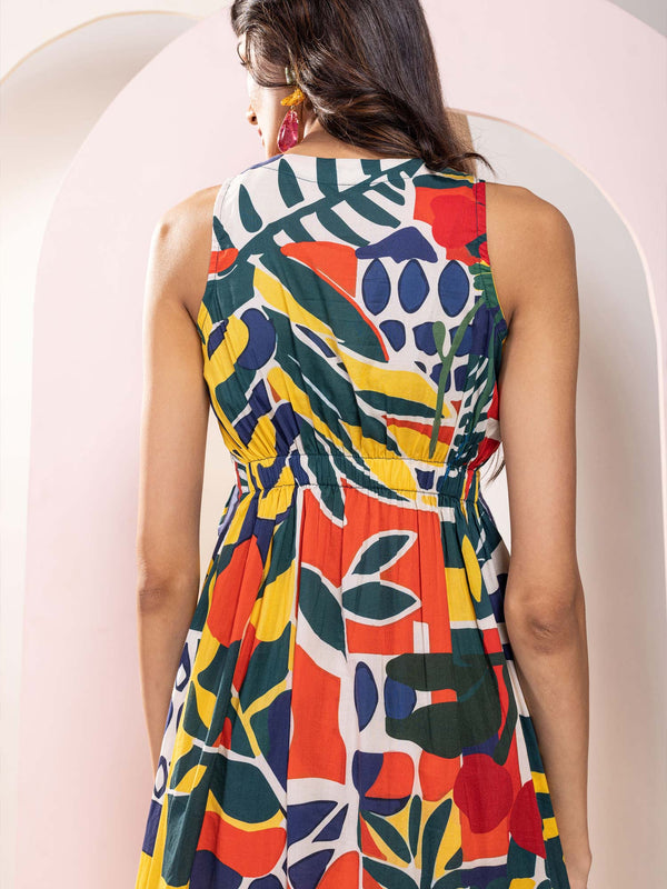 Willow Printed Strappy Midi Dress