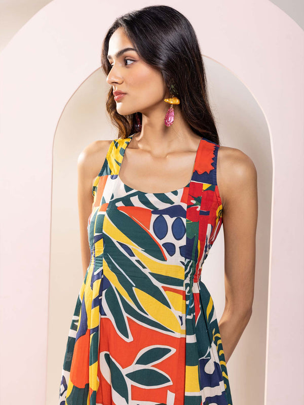 Willow Printed Strappy Midi Dress