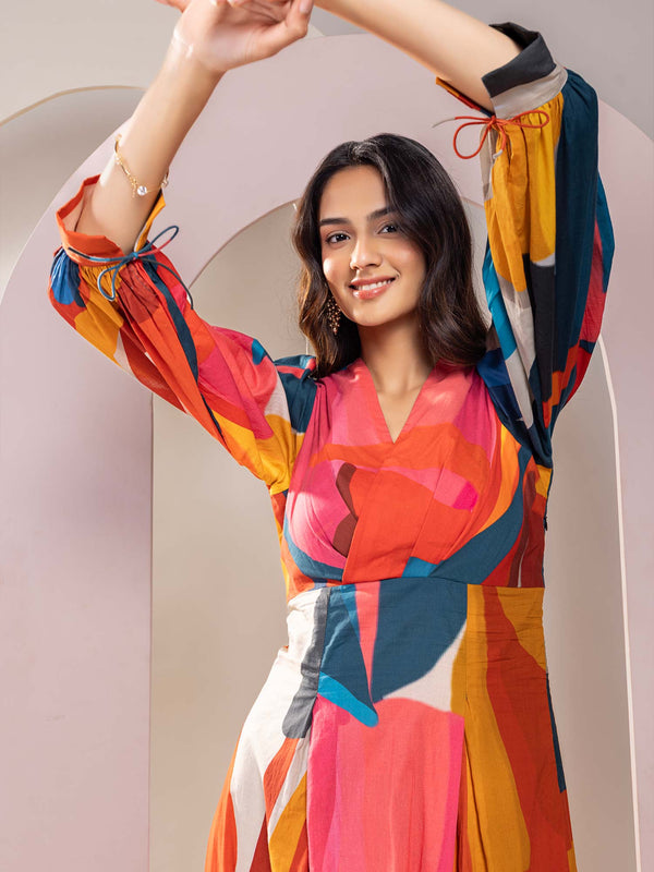 Scarlet Printed Midi Dress