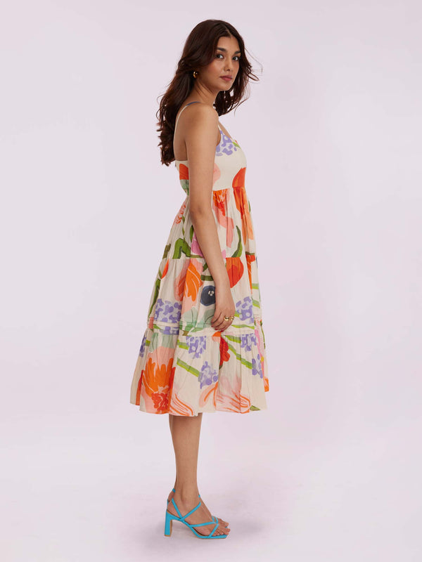 Mulberry Printed Midi Dress