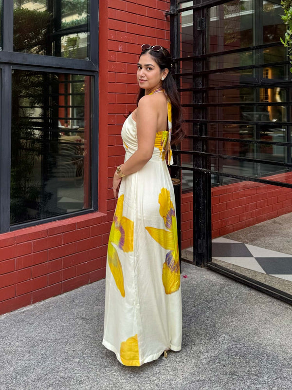 Daisy Printed Strappy Maxi Dress