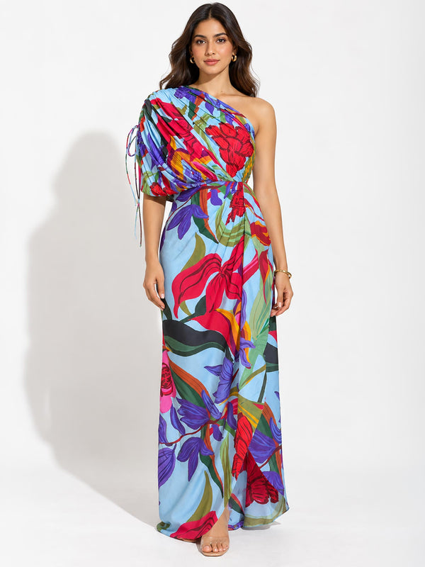 Periwinkle Draped Maxi Dress