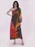 Leafy Printed One Shoulder Maxi Dress