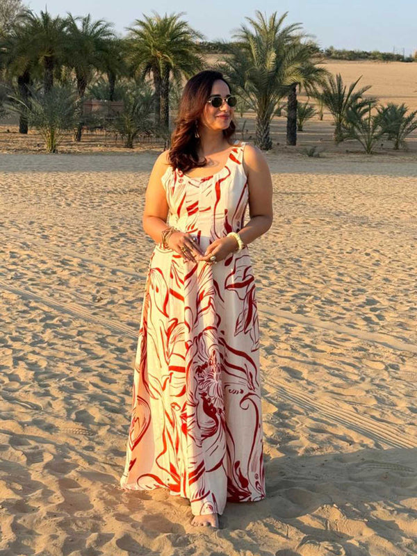 Peony Printed Maxi Dress