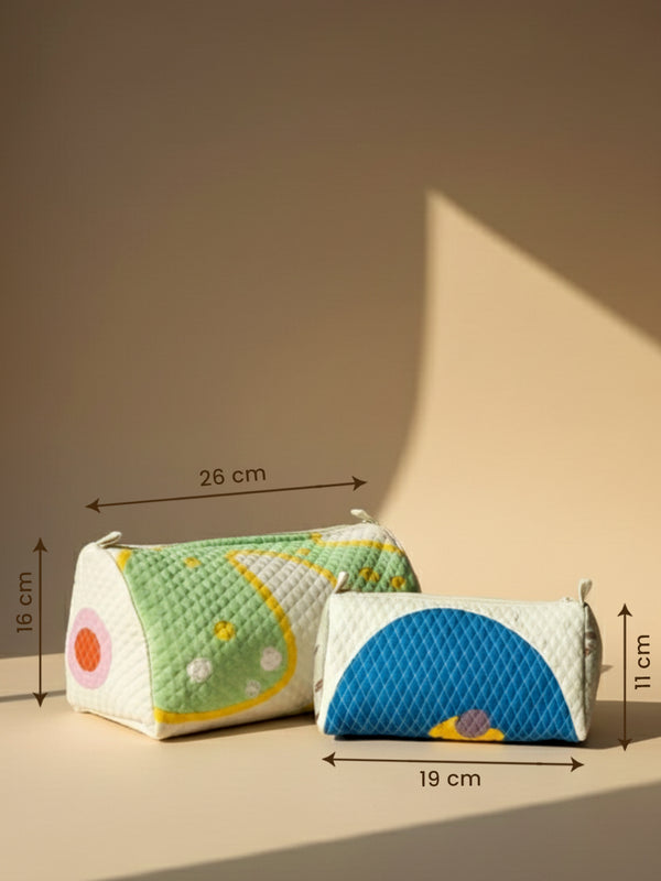Daydream printed cotton quilted pouch