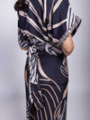 Noir Printed Wrapped Skirt Dress