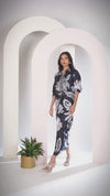 Chalk Printed Printed Wraped Skirt Set (Set Of 2)