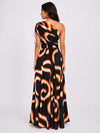 Swirl Printed One Shoulder Dress
