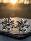 Mixed Metal Petal Earrings