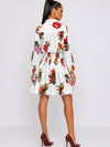Serene Printed Mini Shirt Dress