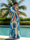 Skyla Printed One – Shoulder Maxi Dress