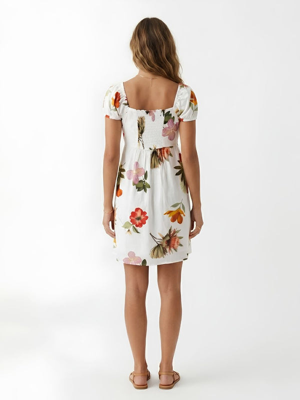 Serene Printed Off - Shoulder Mini Dress