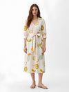 Tropical Printed Midi Shirt Dress