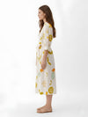 Tropical Printed Midi Shirt Dress