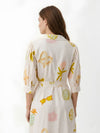 Tropical Printed Midi Shirt Dress