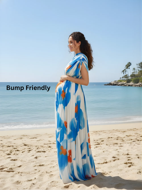 Skyla Printed One – Shoulder Maxi Dress