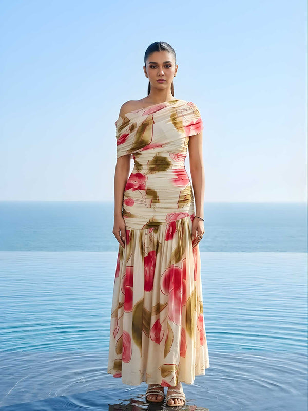 Rose Printed Maxi Dress