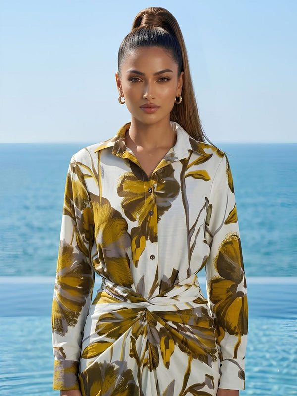 Liora Printed Wraped Skirt Set (Set of 2)
