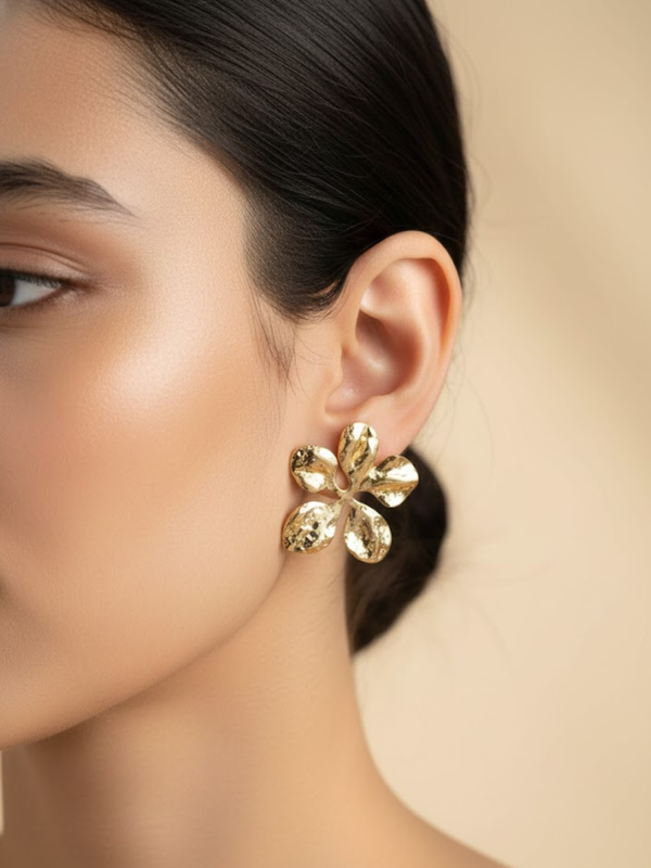 Gold Flower Studs