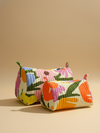 Folk printed cotton quilted pouch