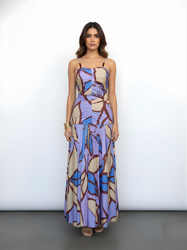 Floret Printed Strappy Maxi Dress