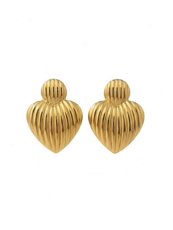Linear Heart Earrings