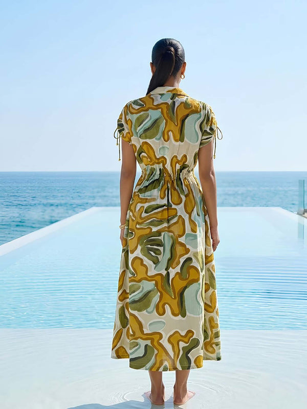 Moss Printed Midi Dress