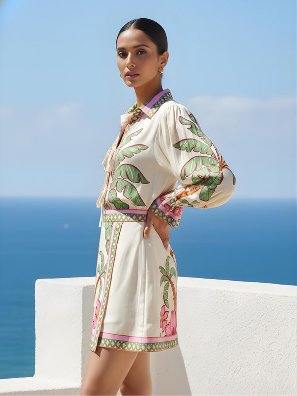 Palm Printed Co-ord Set (Set of 2)