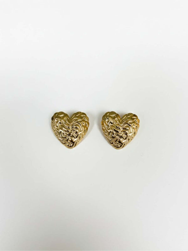 Embossed Heart Studs
