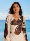 Fawn Printed V- NeckDress