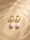 Golden Drift Pearl Studs