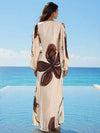 Fawn Printed V- NeckDress