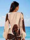 Fawn Printed V- NeckDress