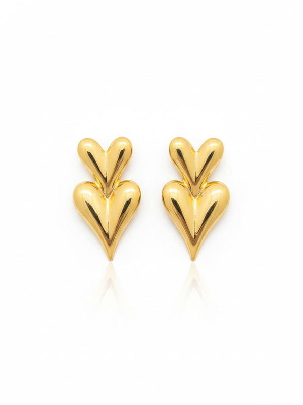 Gold Heart Danglers