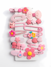 Bubblegum Pink Hair Clips (Set of 14)