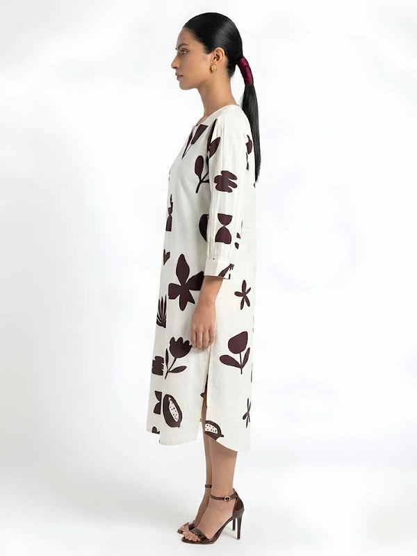 Shadow Printed Midi Dress