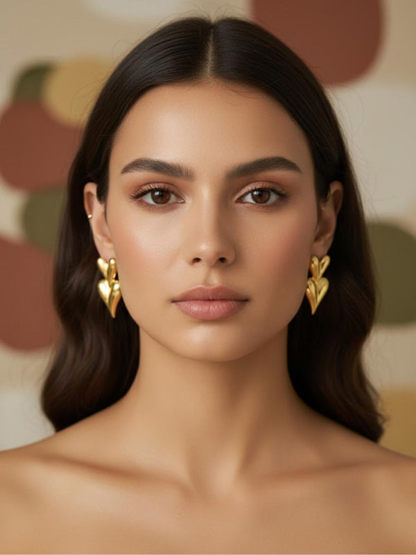 Gold Heart Danglers
