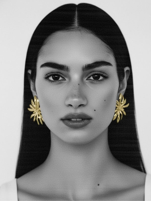 Gold Sculpted Bloom Earrings