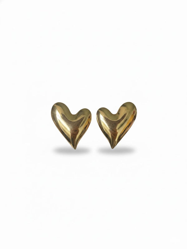 Gold Molten Heart Studs
