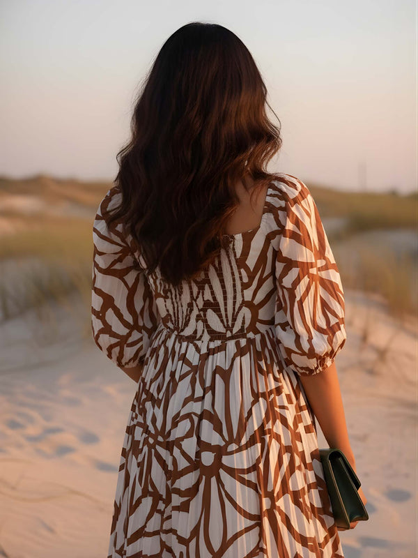 Outline Printed Mini Dress