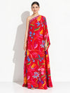 Crimson Printed Kaftan Dress