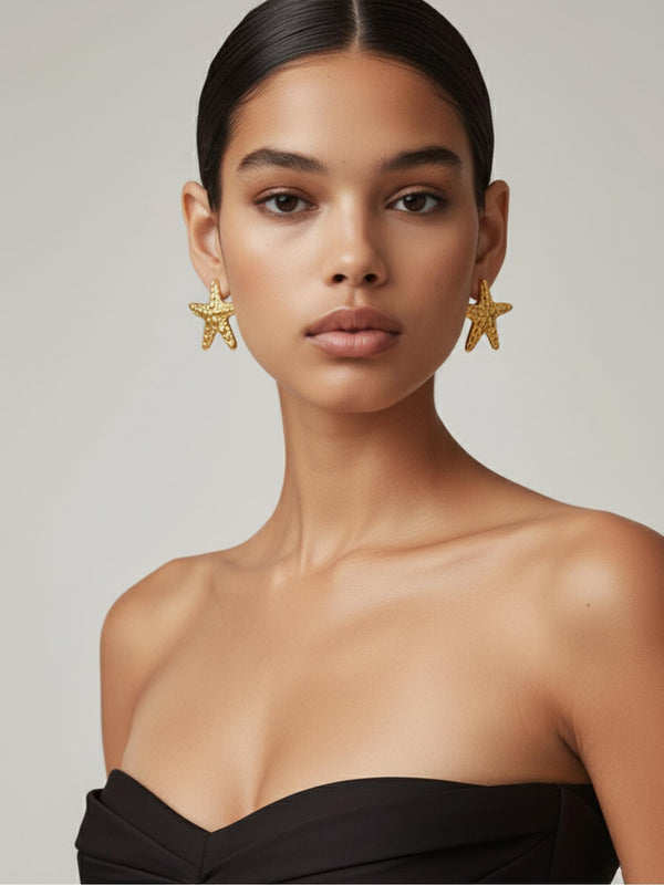 Embossed Starfish Studs