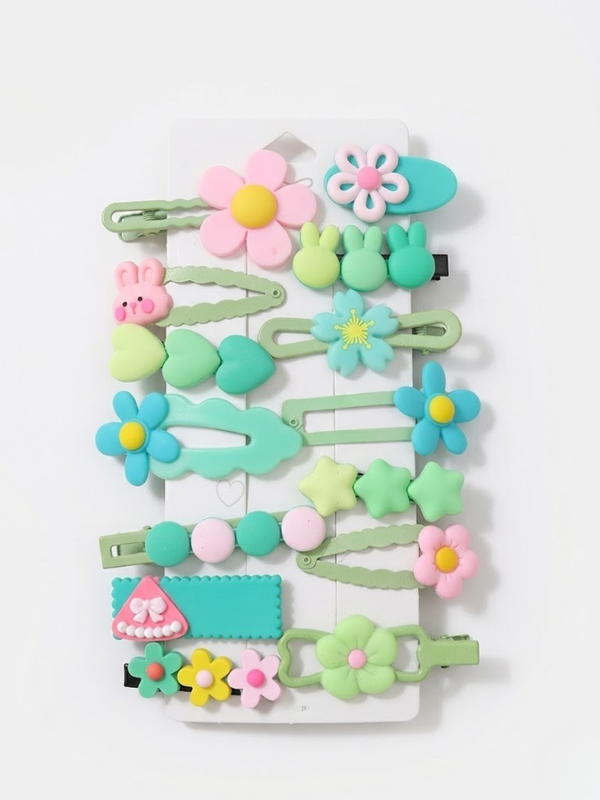 Mint & Matcha Hair Clips (Set of 14)
