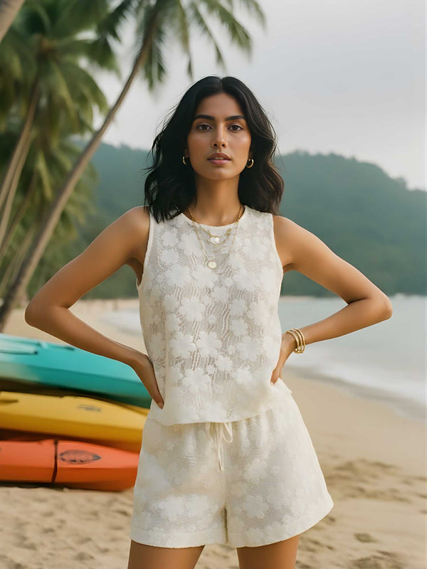 Floral Crochet Co-ord Set (Set of 2)