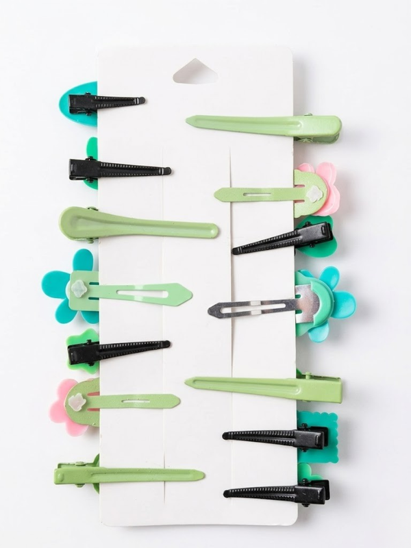 Mint & Matcha Hair Clips (Set of 14)