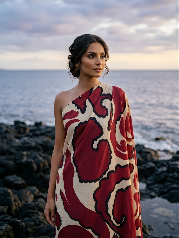 Rustic Printed Kaftan Dress