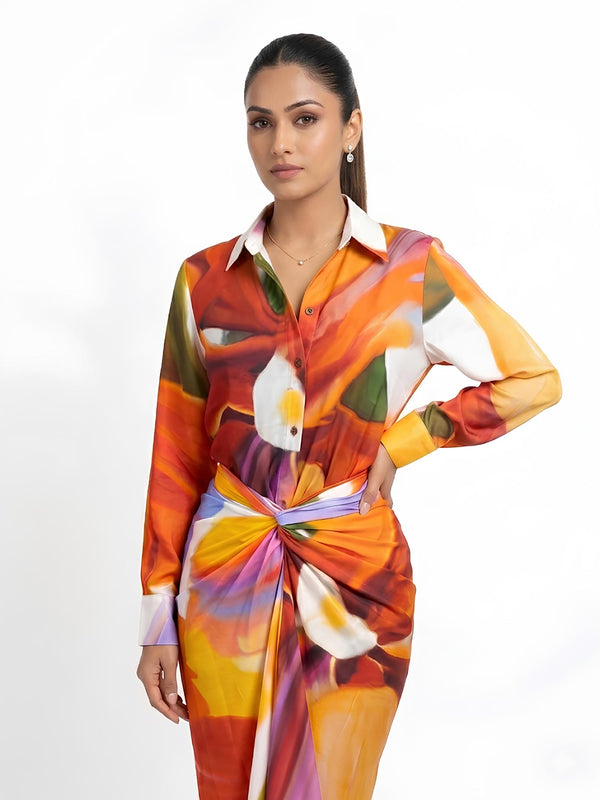 Tropica Printed Wraped Skirt Set (Set of 2)