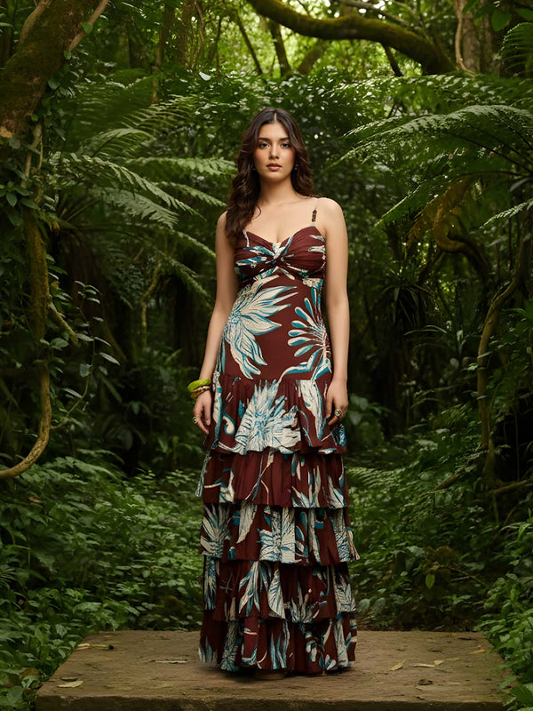 Willow Printed Ruffled Maxi Dress
